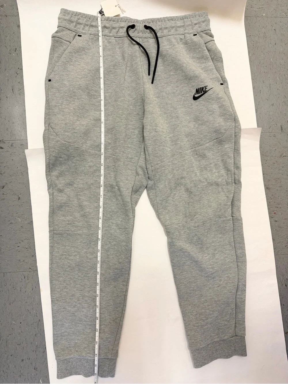 Nike Kids Gray Fleece Joggers with Black Drawcord